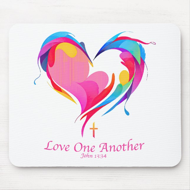 Love One Another Bible Verse John 1334  Mouse Pad (Front)