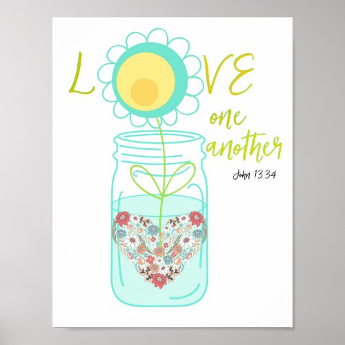 Love One Another Bible Verse Poster