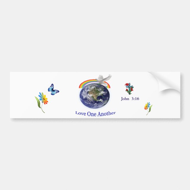 Love one another bumper sticker (Front)