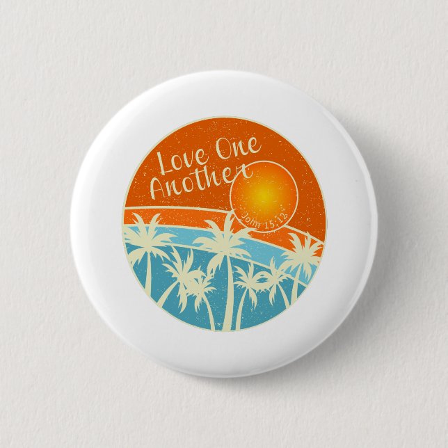 Love One Another Christian Design Button (Front)