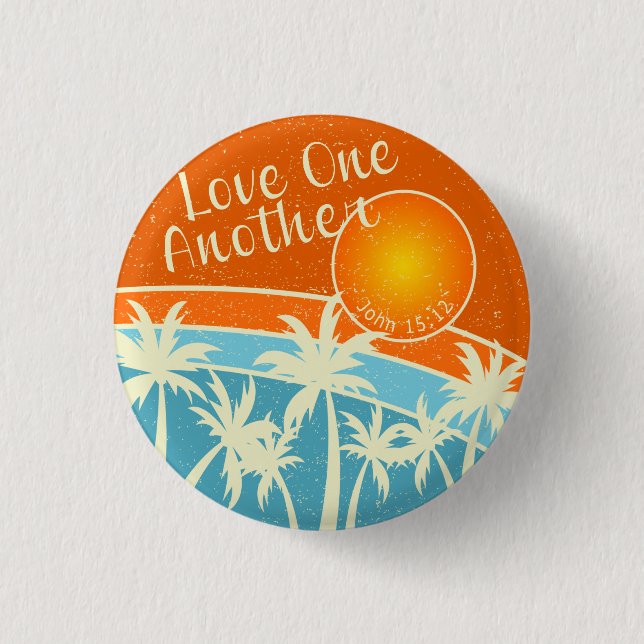 Love One Another Christian Design Button (Front)