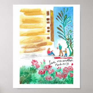 Love One Another Christian Mixed Media Art Poster