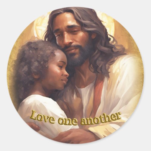 Love one Another Classic Round Sticker