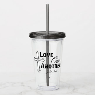 Love One Another Cross Acrylic Tumbler