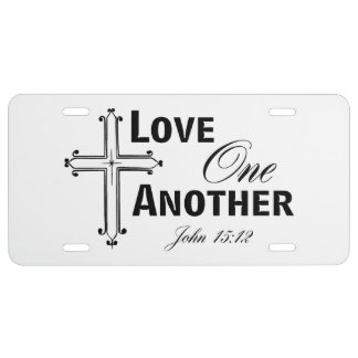 Love One Another Cross License Plate