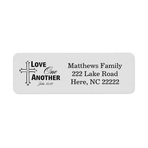Love One Another Cross Return Address Labels