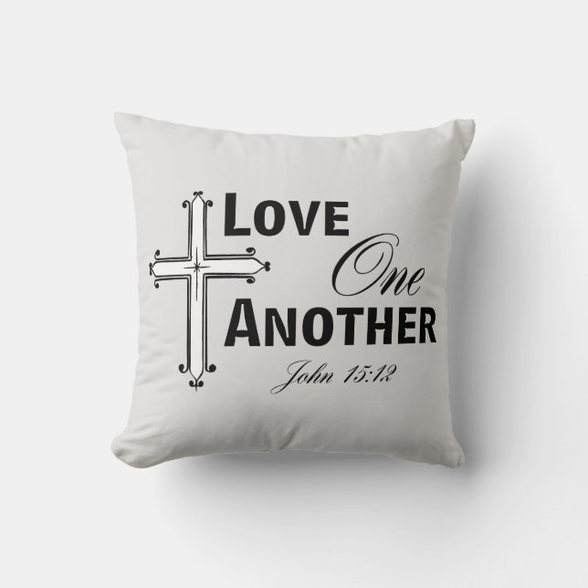 Love One Another Cross Throw Pillow (Front)