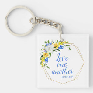 Love One Another Floral Keychain
