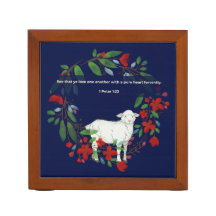 Love One Another | Lamb & Floral Desk Organizer