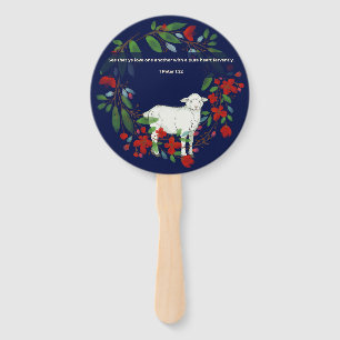 Love One Another   Lamb & Floral Hand Fans