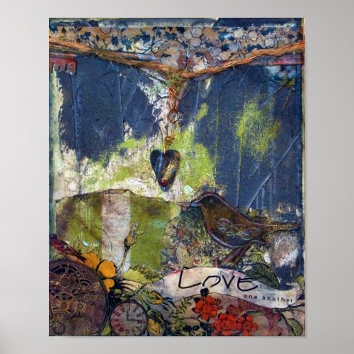 Love One Another Mixed Media Art Print