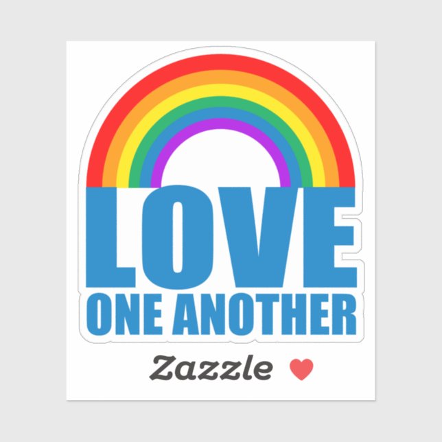 Love One Another Rainbow Christian Sticker (Sheet)