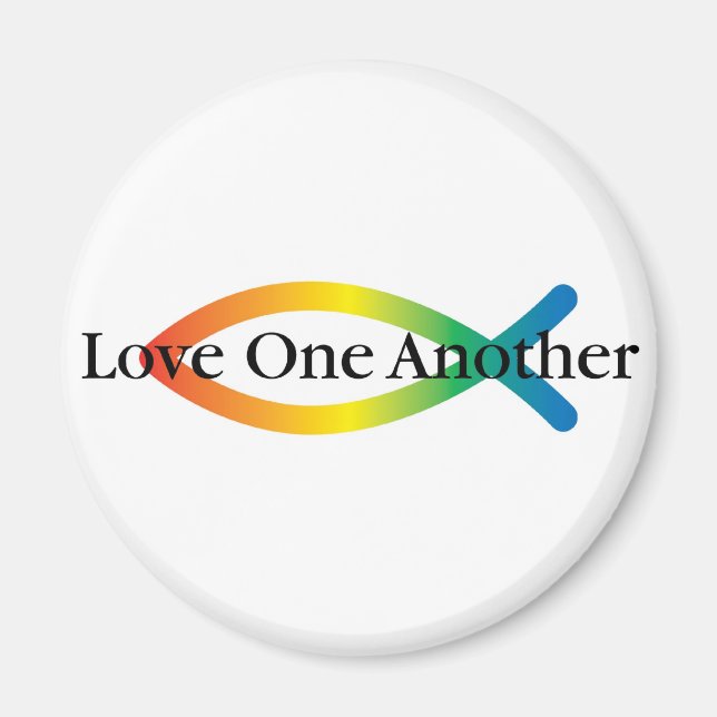 Love One Another Rainbow Fish magnet (Front)