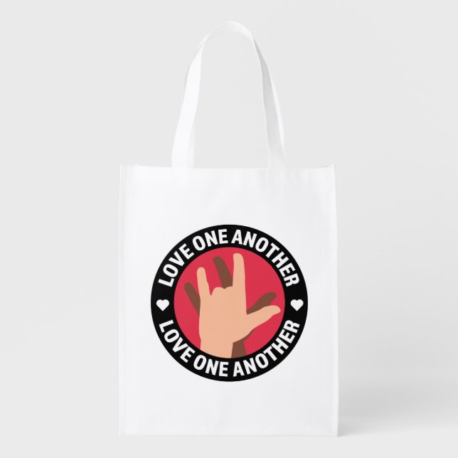 Love One Another Reusable Grocery Bag (Front)