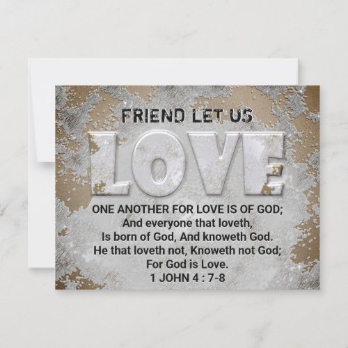 Love One Another Scripture Verse 1 John 47_8 Card
