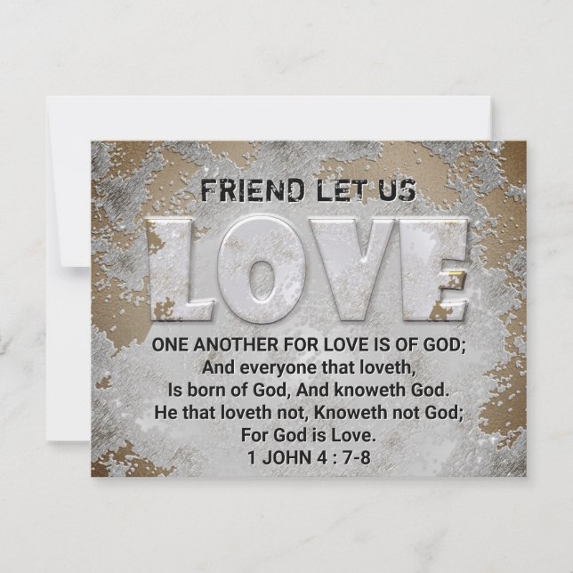Love One Another Scripture Verse 1 John 4:7-8 Card (Front)