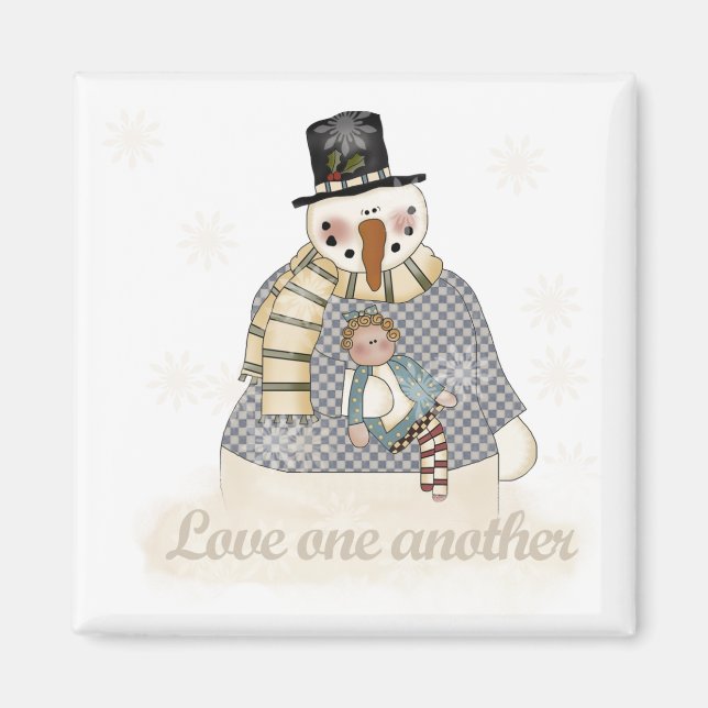 Love One Another Snowman T-shirts and Gifts Magnet (Front)