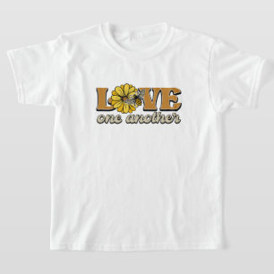 Love One Another Stunning Bumble Bee Floral Art T-Shirt