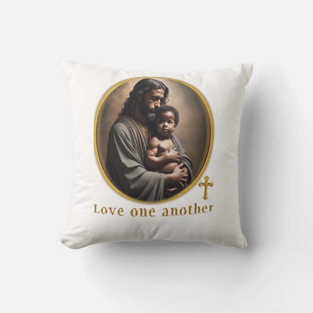 Love one another throw pillow (Front)