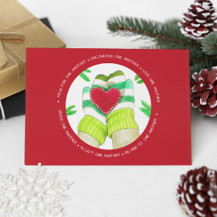 Love One Another Warm Mittens Postcard
