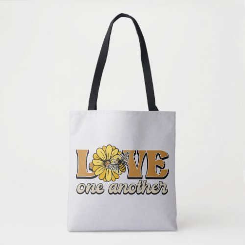 Love One Another Yellow Bumble Bee  Tote Bag