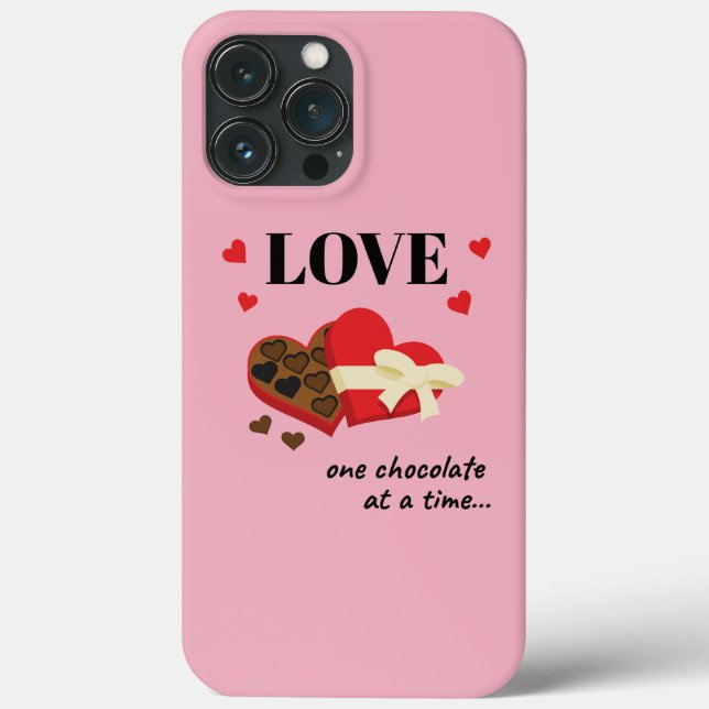 Love One Chocolate at a Time Funny Quote Case-Mate iPhone Case (Back)