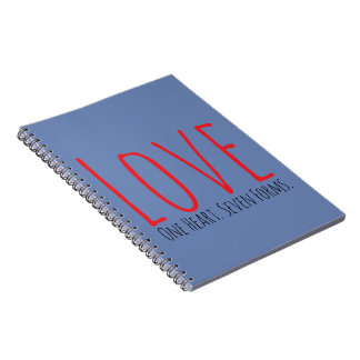 Love - One Heart. Seven Forms Spiral Photo Notebook