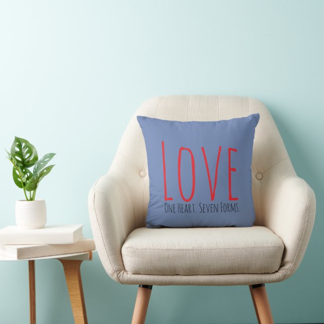 Love - One Heart. Seven Forms Throw Pillow (Chair)
