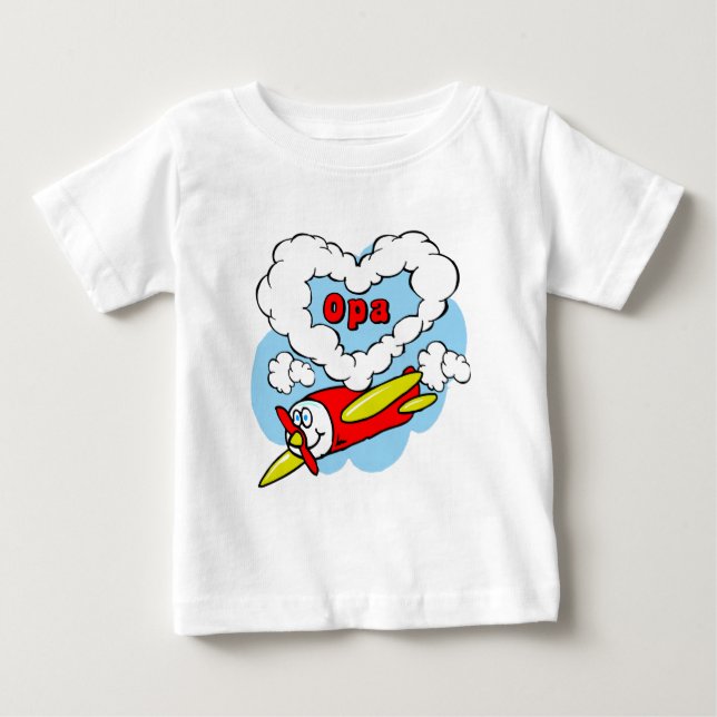 Love Opa Kids Airplane Baby T-Shirt (Front)
