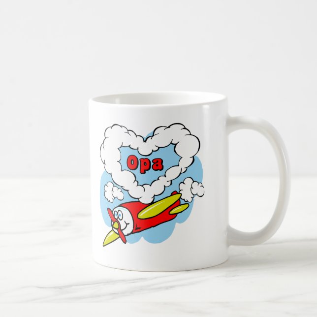 Love Opa Kids Airplane Coffee Mug (Right)