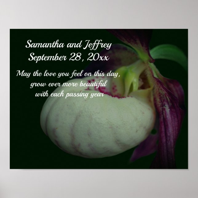 Love Orchid Flower Personalized Wedding  Poster (Front)