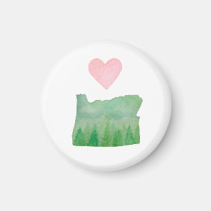 Love Oregon State Watercolor Magnet