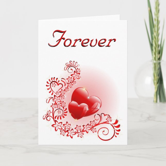 Love Ornamental Hearts Holiday Card (Front)