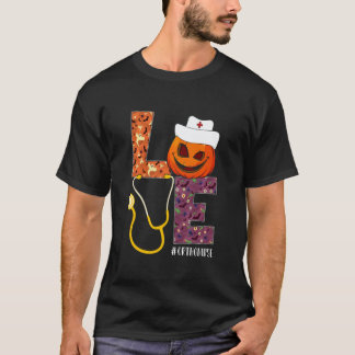 Love Ortho Nurse Life Nurse Halloween Pumpkin Cost T-Shirt