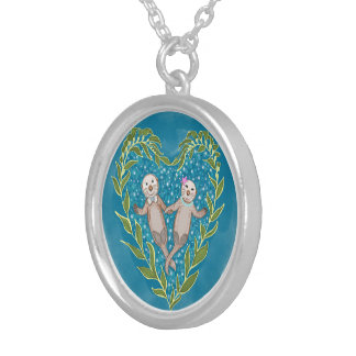 Love Otters Silver Plated Necklace