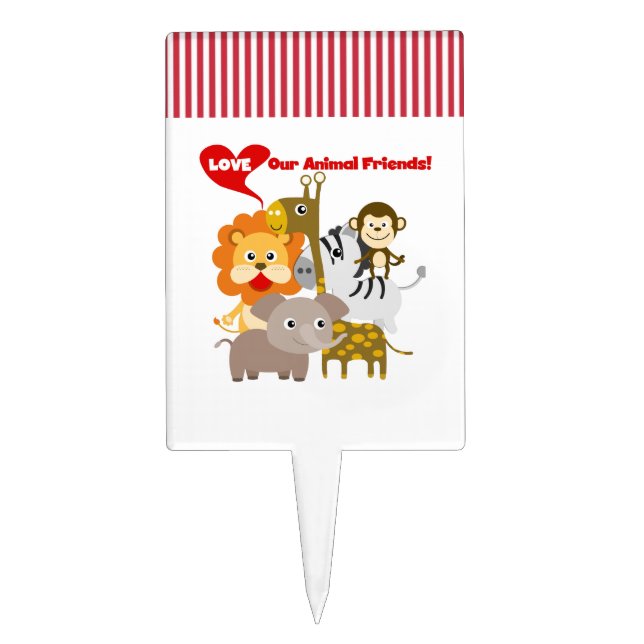 Love Our Animal Friends Cake Topper (Front)