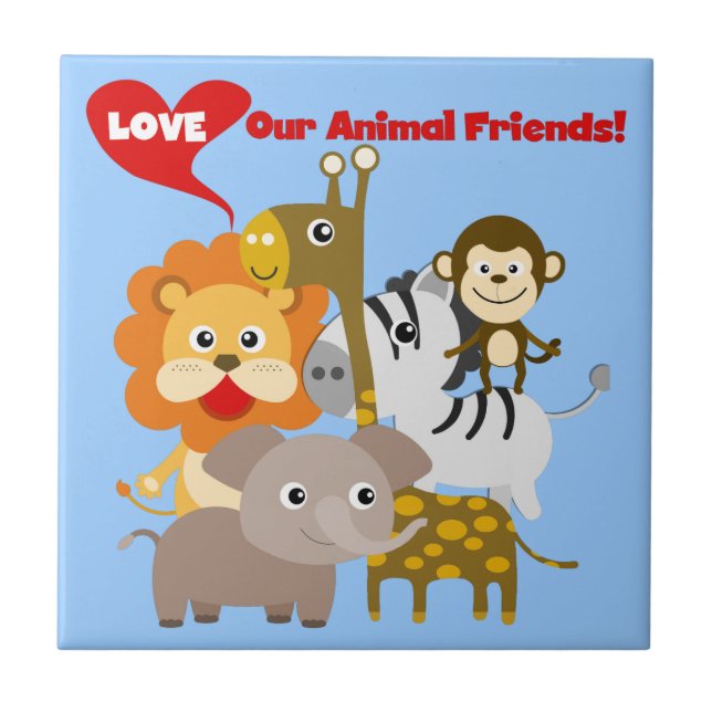 Love Our Animal Friends Ceramic Tile (Front)