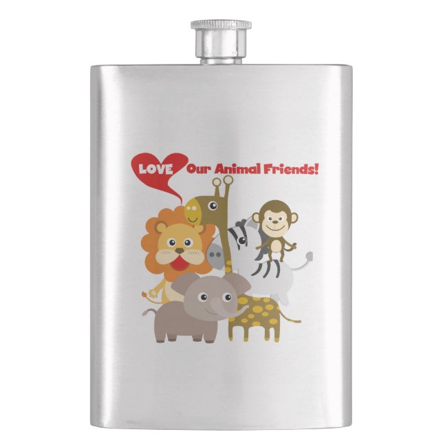 Love Our Animal Friends Flask (Front)