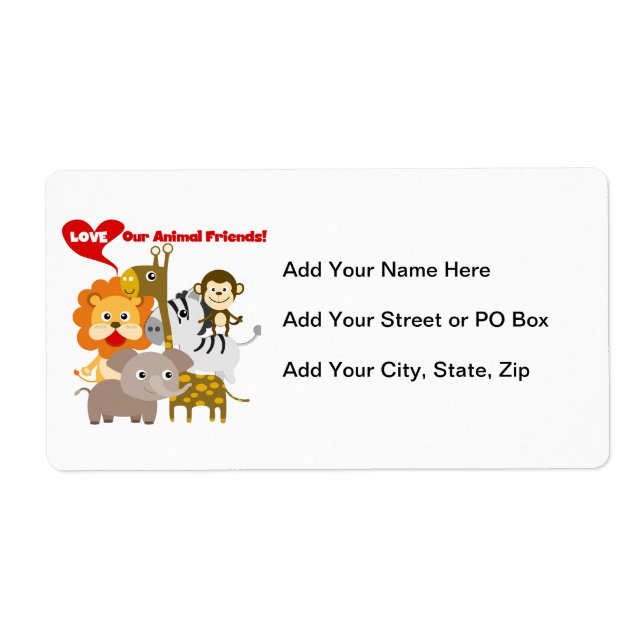 Love Our Animal Friends Label (Front)
