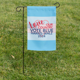 Love Our Country Vote Blue 2024 Garden Flag