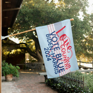 Love Our Country Vote Blue 2024 House Flag