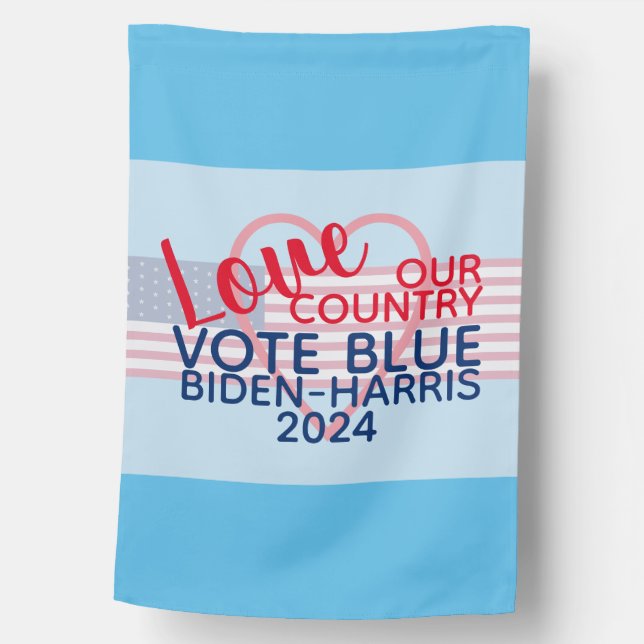 Love Our Country Vote Blue 2024 House Flag (Front)