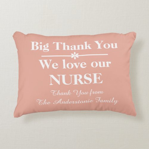 Love our NURSE Modern Thank You Gift Name Script  Accent Pillow