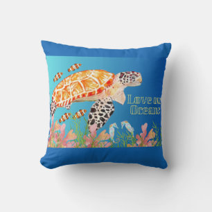 Love our Oceans Throw Pillow