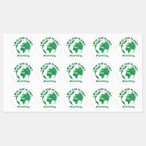 love our planet earth day environmental awareness labels