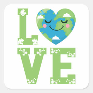 Love our planet mother Earth day Square Sticker
