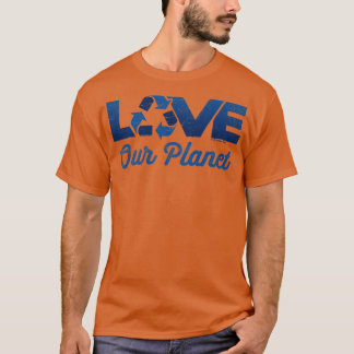 Love Our Planet Reuse Recycle in Navy Blue T-Shirt
