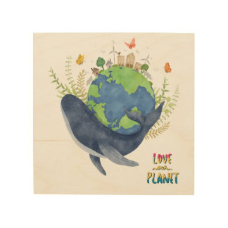 Love Our Planet Wood Wall Art
