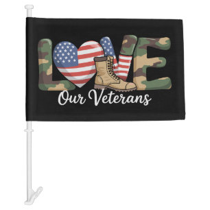 Love Our Veterans Day Proud Military American Flag