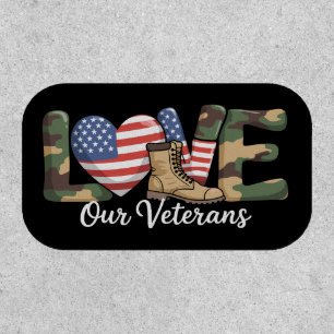 Love Our Veterans Day Proud Military American Flag Patch